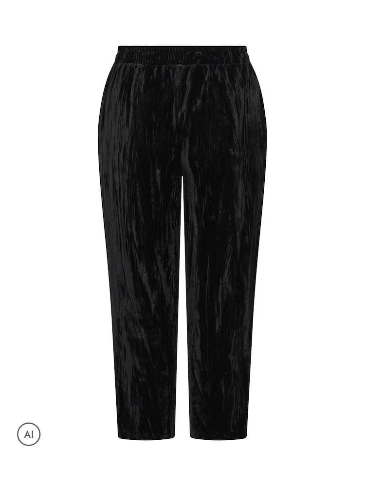 Yours Curve Velvet Barrel Trousers - 6суретінің 6 суреті