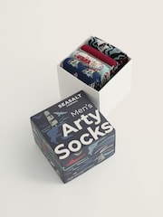 Seasalt Cornwall Green Arty Socks Boat Gift Box of 4 - Image 2 of 3
