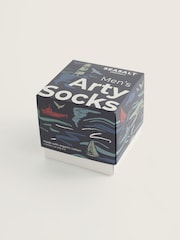 Seasalt Cornwall Green Arty Socks Boat Gift Box of 4 - Image 3 of 3