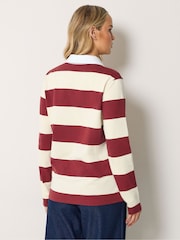 Long Tall Sally Red Stripe Cotton Rugby Sweatshirt - Image 4 of 7