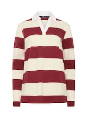 Long Tall Sally Red Stripe Cotton Rugby Sweatshirt - Image 6 of 7