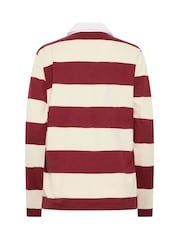 Long Tall Sally Red Stripe Cotton Rugby Sweatshirt - Image 7 of 7