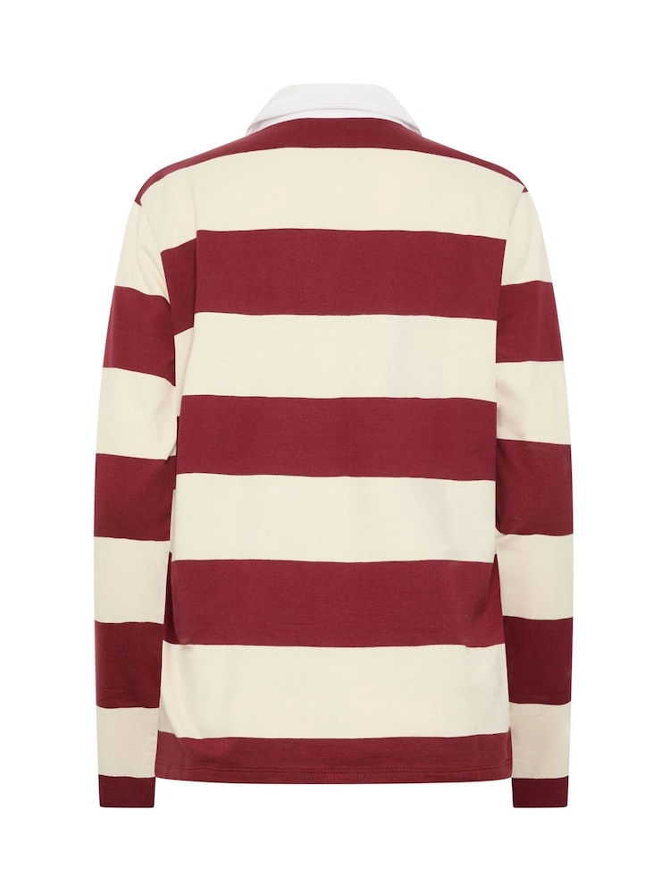Long Tall Sally Red Stripe Cotton Rugby Sweatshirt - Image 7 of 7