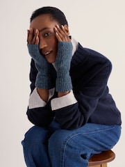Seasalt Cornwall Blue Driftmaker Fingerless Mittens Gloves - Image 1 of 3