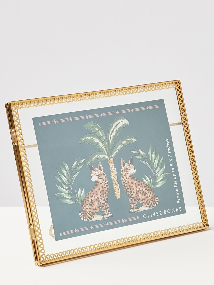 Oliver Bonas Gold Lace Edge 5x7 Photo Frame - Image 1 of 3 Oliver Bonas Gold Lace Edge 5x7 Photo Frame - Image 1 of 3