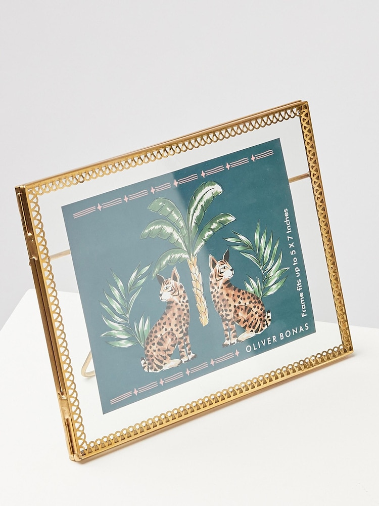 Oliver Bonas Gold Lace Edge 5x7 Photo Frame - Image 2 of 3 Oliver Bonas Gold Lace Edge 5x7 Photo Frame - Image 2 of 3