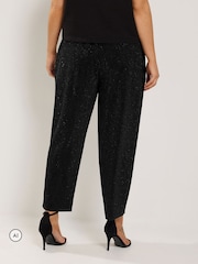 Yours Curve Sparkle Barrel Trousers - 5şəkildən 3 şəkil