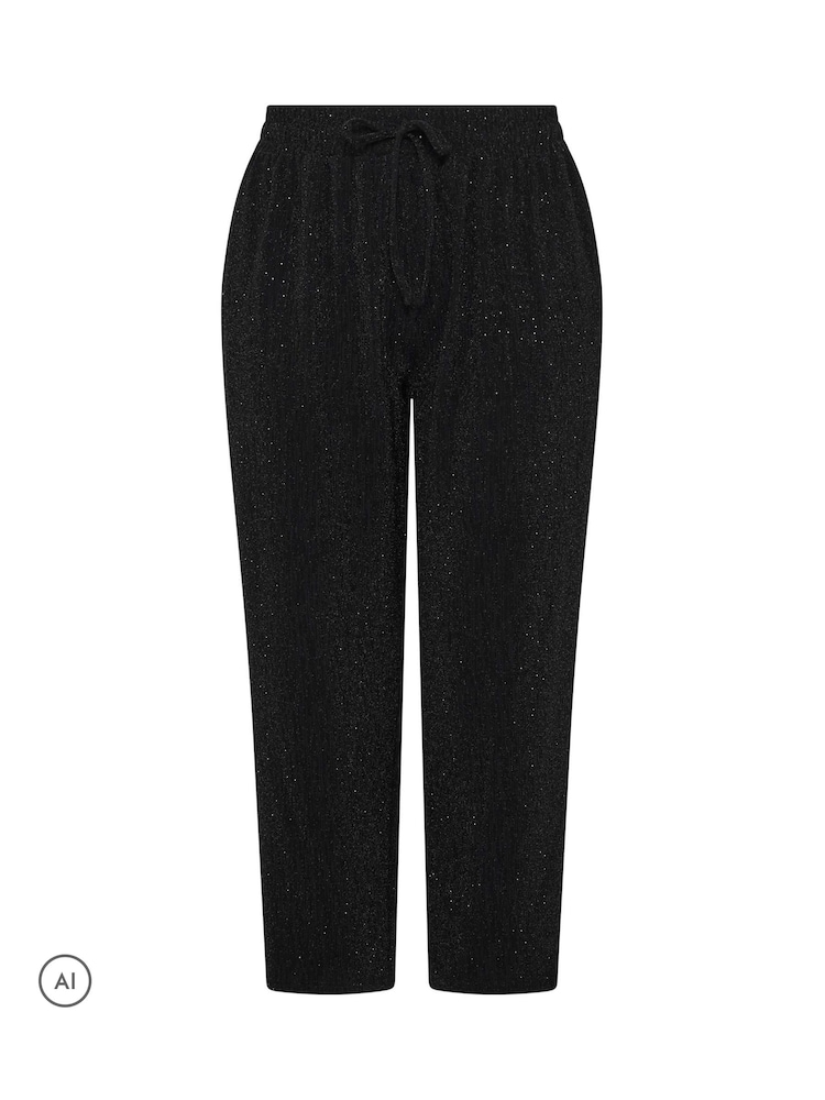 Yours Curve Sparkle Barrel Trousers - 5şəkildən 5 şəkil