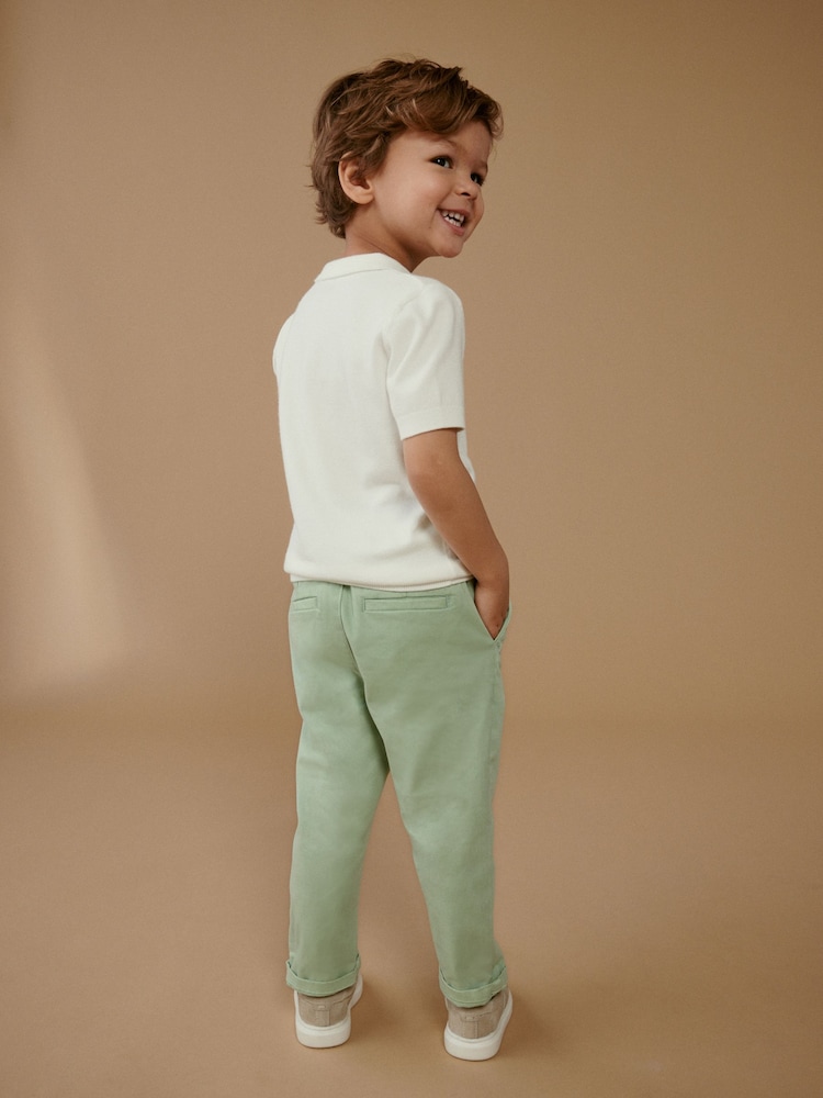 Mint Green Stretch Chinos Trousers (3mths-7yrs) - Image 3 of 6