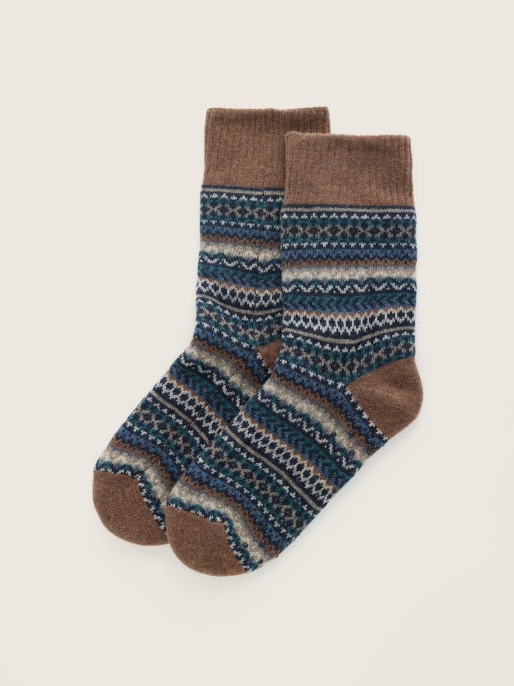 Seasalt Cornwall Blue House Socks - Image 1 of 2 Seasalt Cornwall Blue House Socks - Image 1 of 2