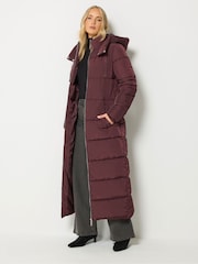 Long Tall Sally Red Padded Maxi Coat - Image 1 of 7