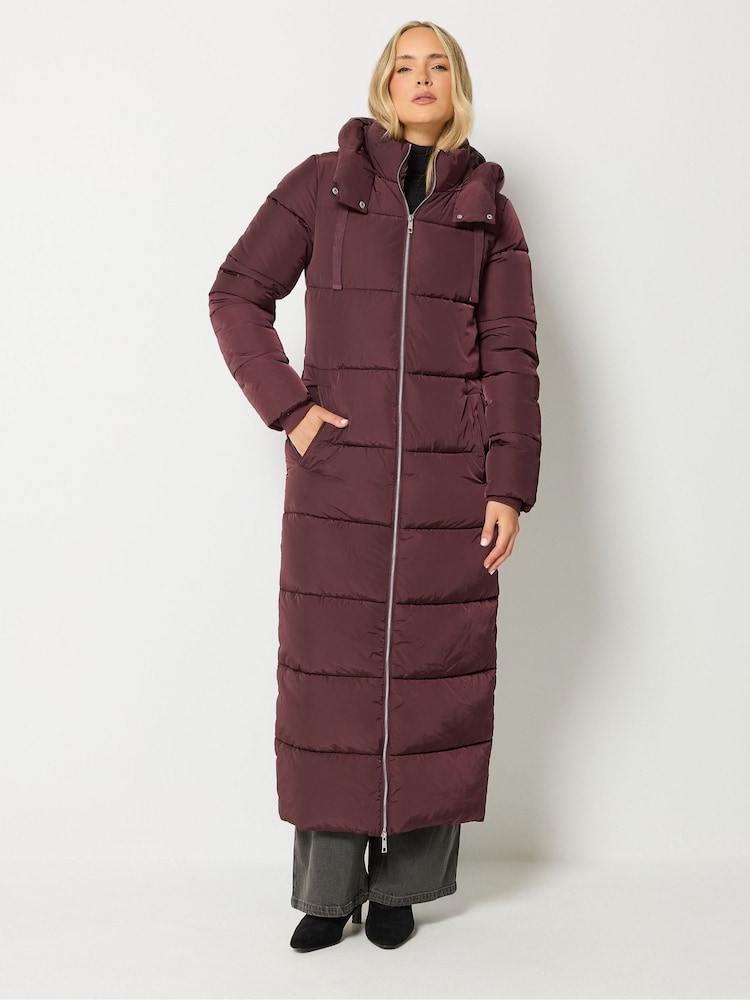 Long Tall Sally Red Padded Maxi Coat - Image 2 of 7 Long Tall Sally Red Padded Maxi Coat - Image 2 of 7