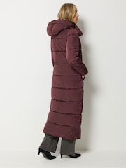 Long Tall Sally Red Padded Maxi Coat - Image 3 of 7