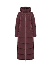 Long Tall Sally Red Padded Maxi Coat - Image 6 of 7