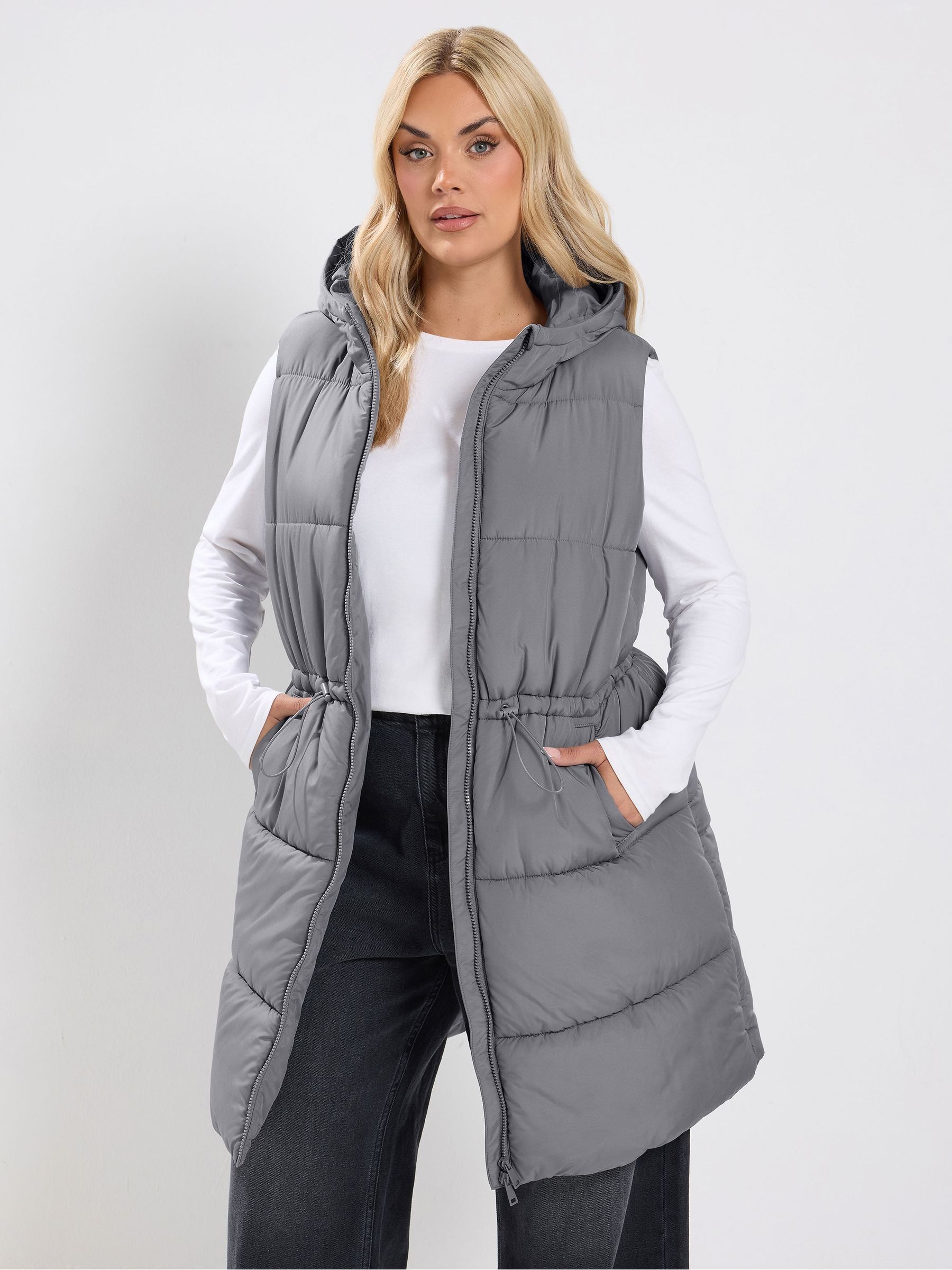 Yours Women's Grey Padded Gilet In Size 34-36 - Image 2