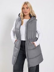 Yours Curve Grey Padded Gilet - Image 1 of 6
