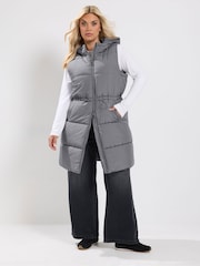 Yours Curve Grey Padded Gilet - Image 2 of 6