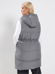 Yours Curve Grey Padded Gilet - Image 3 of 6