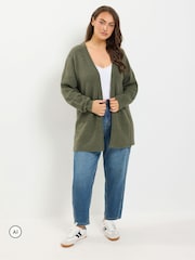 Yours Curve Green Soft Touch Cardigan - Image 2 of 6