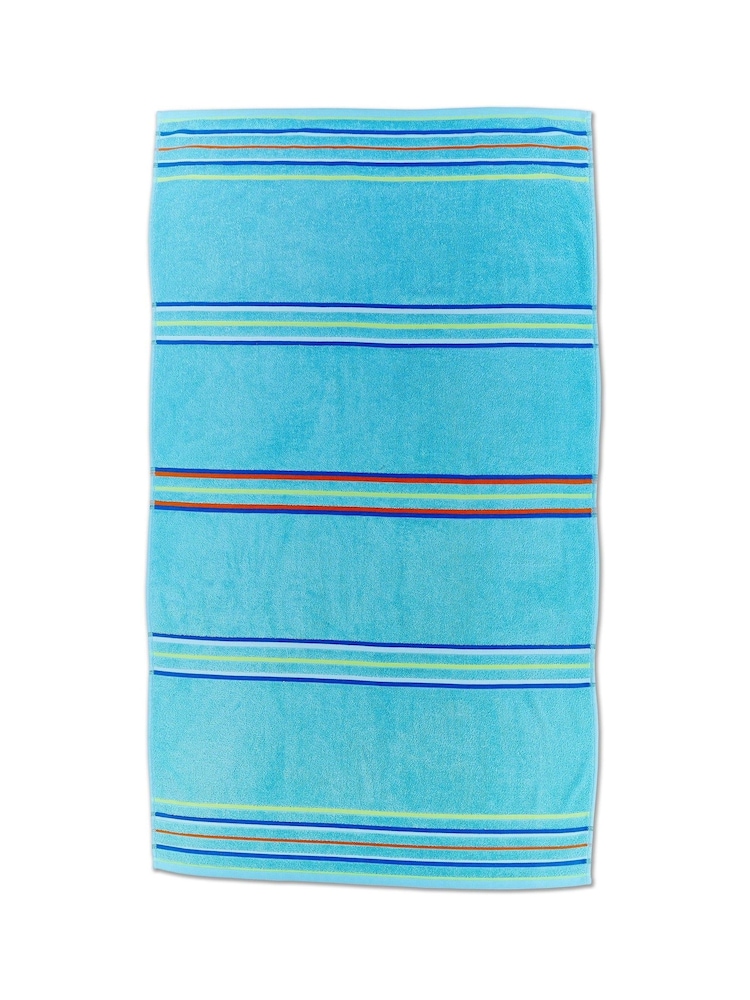 Catherine Lansfield Set of 2 Blue Rainbow Jaquard Beach Towels - Image 2 of 3