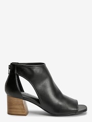 Black Stacked Heel Next Forever Comfort® Low Cut-Out Shoe Boots - Image 2 of 4