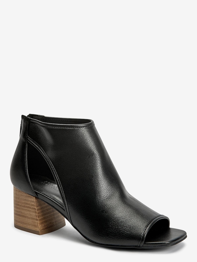 Black Stacked Heel Next Forever Comfort® Low Cut-Out Shoe Boots - Image 3 of 4