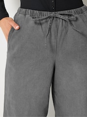 Long Tall Sally Grey Wide Leg Pull On Jeans - Image 4 of 6