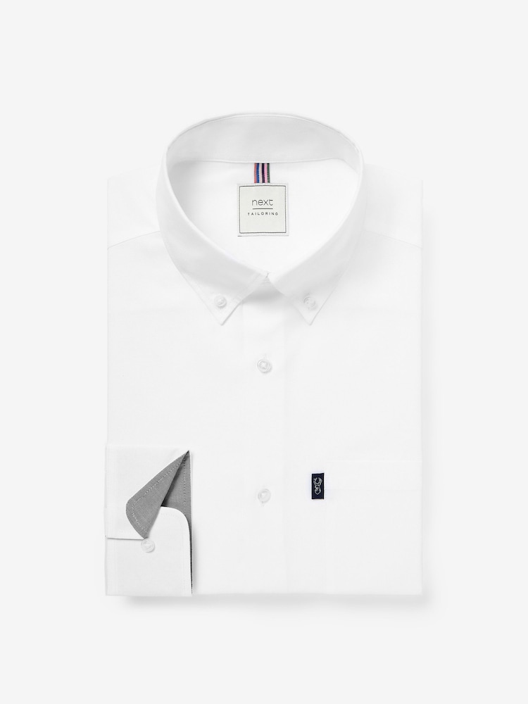 White Regular Fit Easy Iron Button Down Oxford Shirt - Image 1 of 6