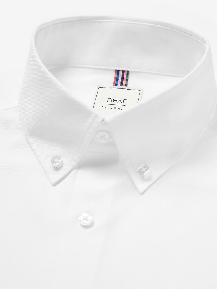 White Regular Fit Easy Iron Button Down Oxford Shirt - Image 2 of 6