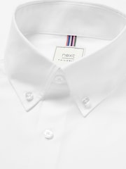 White Regular Fit Easy Iron Button Down Oxford Shirt - Image 5 of 6