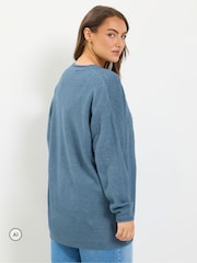 Yours Curve Blue Soft Touch Cardigan - Image 3 of 6
