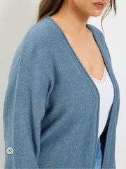 Yours Curve Blue Soft Touch Cardigan - Image 4 of 6