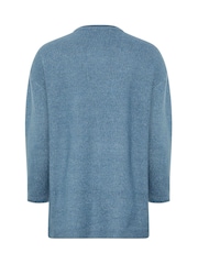 Yours Curve Blue Soft Touch Cardigan - Image 6 of 6
