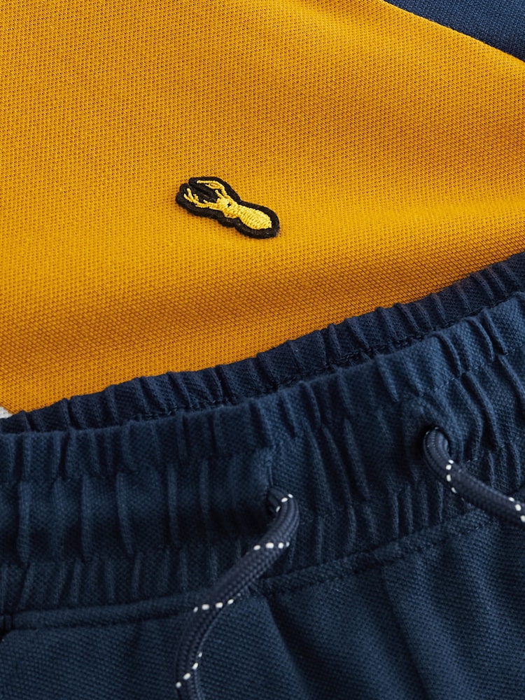 Yellow/ Navy Colourblock Shorts and T-Shirt Set (3-16yrs) - Image 3 of 3