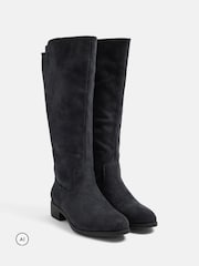 Yours Curve Blue Wide Fit Stretch Knee High Boots - Image 2 of 5