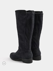 Yours Curve Blue Wide Fit Stretch Knee High Boots - Image 4 of 5