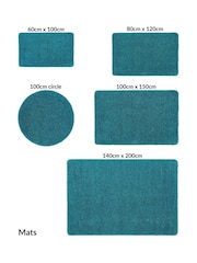 My Rug Teal Blue Washable And Stain Resistant And So Soft Textured Rug - Image 5 of 6