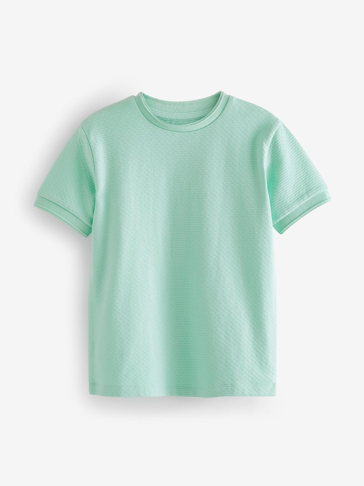 Mint Green Short Sleeve Textured T-Shirt (3-16yrs) - Image 1 of 3