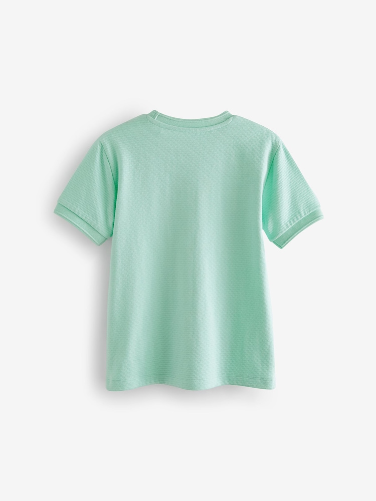 Mint Green Short Sleeve Textured T-Shirt (3-16yrs) - Image 2 of 3