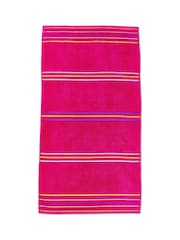 Catherine Lansfield Set of 2 Pink Rainbow Jaquard Beach Towels - Image 2 of 2