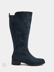 Yours Curve Blue Extra Wide Fit Stretch Knee High Boots - Image 3 of 5