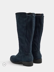 Yours Curve Blue Extra Wide Fit Stretch Knee High Boots - Image 4 of 5