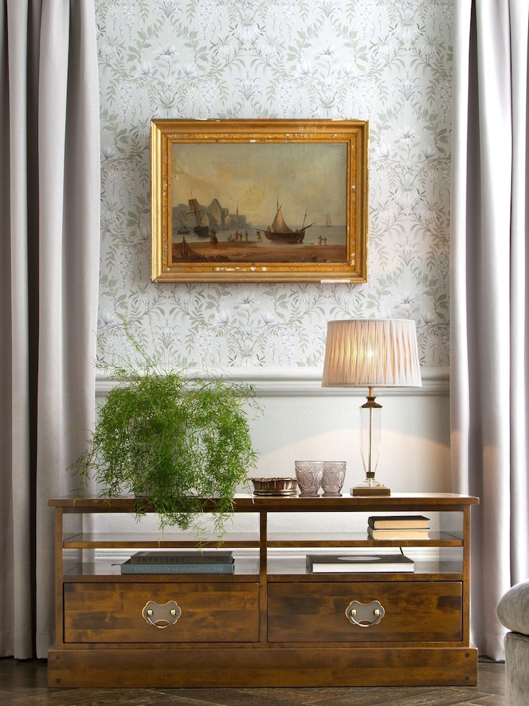 Laura Ashley Dark Chestnut Garrat 2 Drawer TV Stand - Image 1 of 6