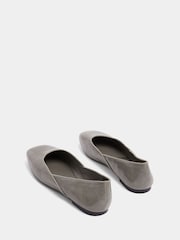 Yours Curve Grey Square Toe Ballet Pumps - Image 3 of 4