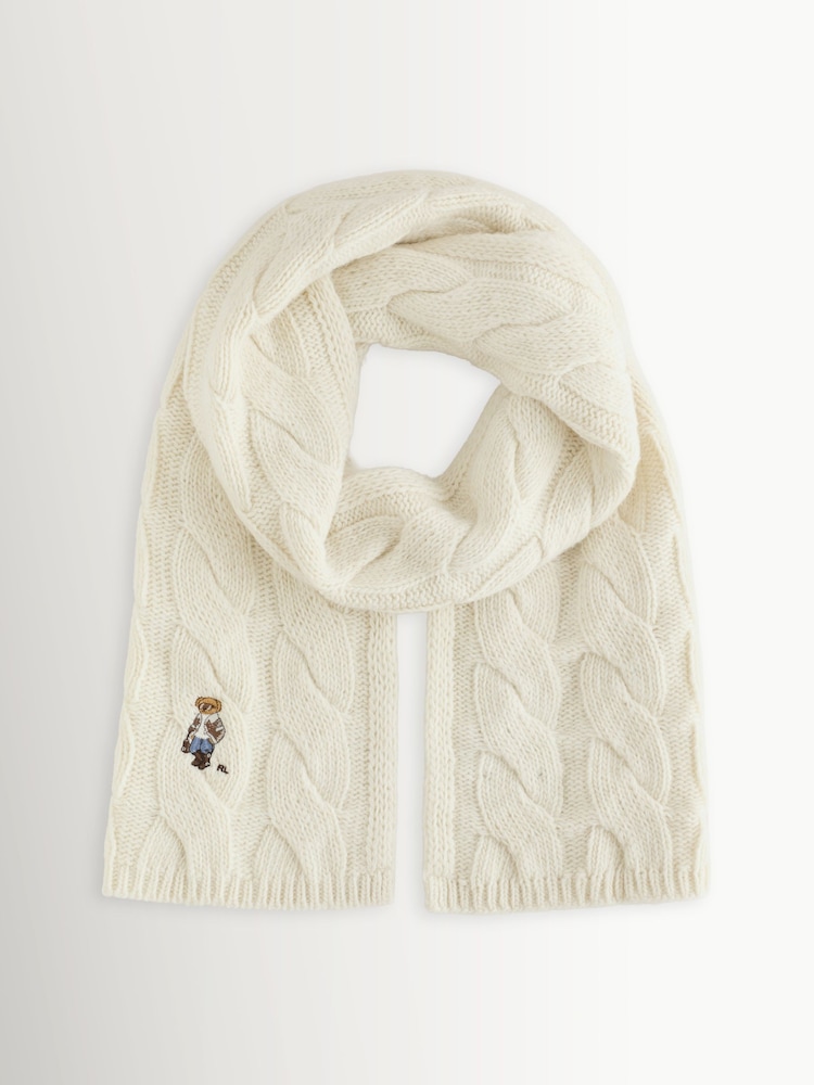 Polo Ralph Lauren Cream Bear Wrap Scarf - Image 1 of 1