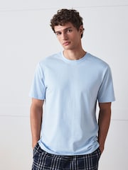 Ice Blue Check Short Sleeve Pyjamas Set - Image 2 of 7