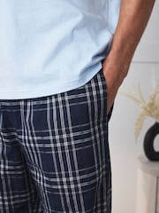Ice Blue Check Short Sleeve Pyjamas Set - Image 6 of 7