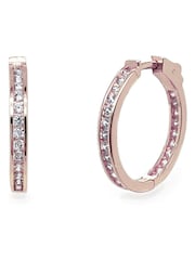 Ivory & Co Rose Gold Copenhagen And Crystal Hoop Earrings - Image 1 of 5