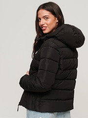 Superdry Black Hooded Spirit Sports Puffer Jacket - Image 2 of 7