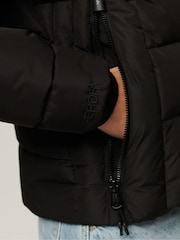 Superdry Black Hooded Spirit Sports Puffer Jacket - Image 3 of 7